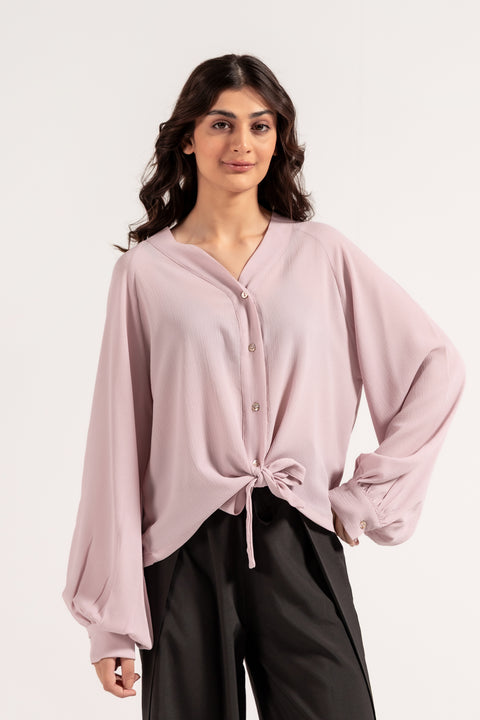 KNOTTED BUTTON-DOWN TOP
