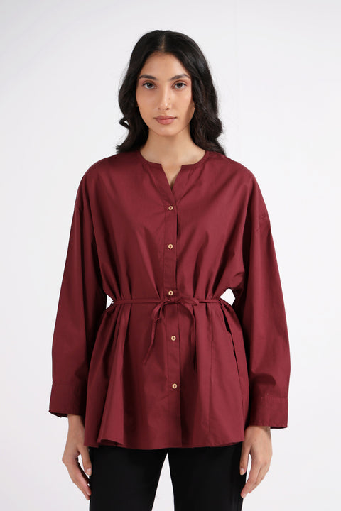 BELTED PEPLUM TOP