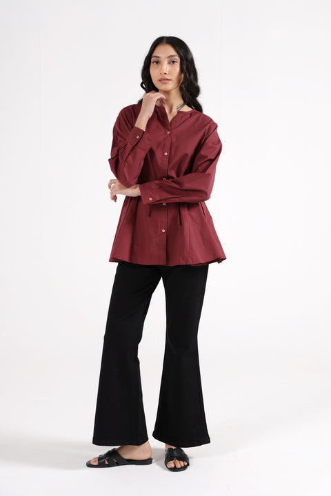 BELTED PEPLUM TOP