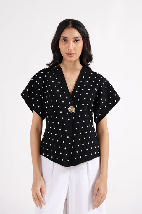 POLKA DOT KIMONO SWEATER