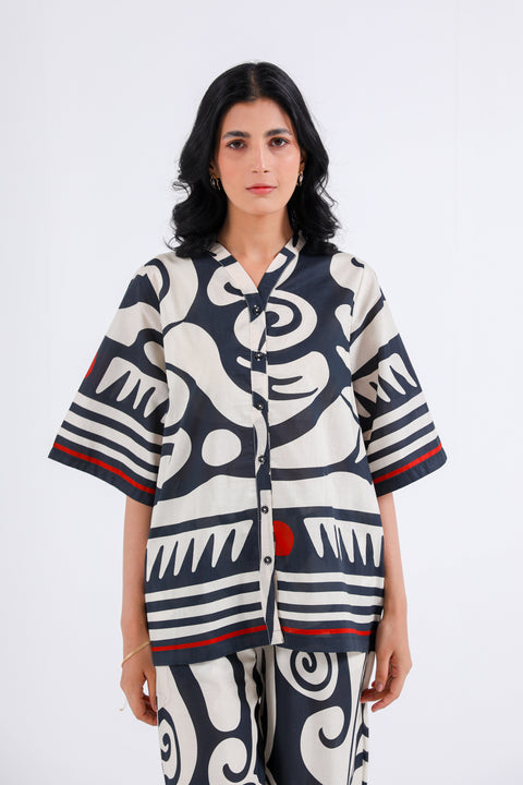 PRINTED BUTTON-DOWN SHIRT