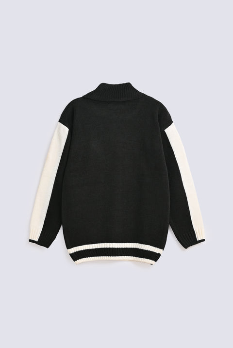 GIRLS SWEATER WITH WHITE TIPPING
