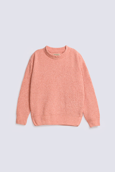 GIRLS DROP SHOULDER VELVET SWEATER