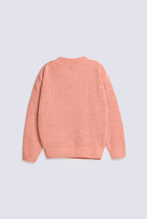 GIRLS DROP SHOULDER VELVET SWEATER