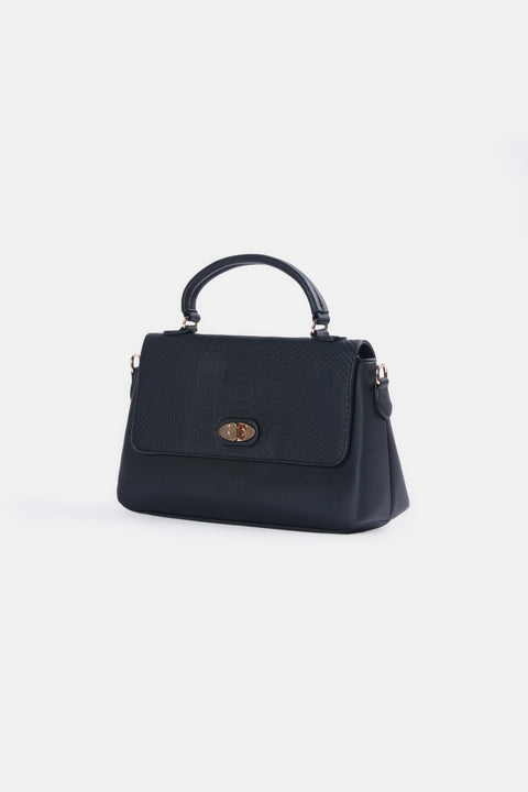 TEXTURED FLAP HAND BAG
