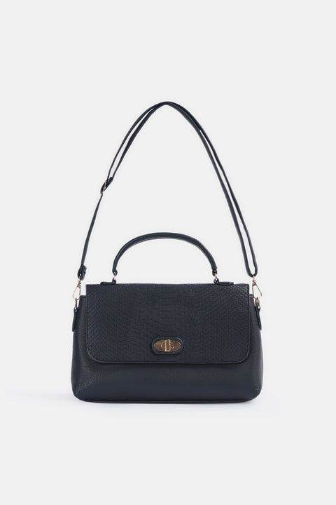 TEXTURED FLAP HAND BAG