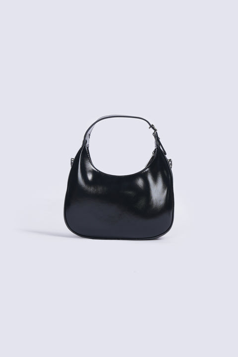 PATENT CRESCENT BAG
