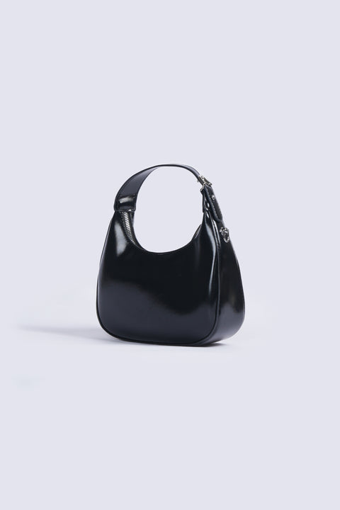PATENT CRESCENT BAG