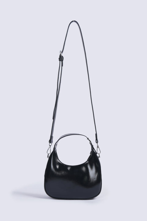 PATENT CRESCENT BAG