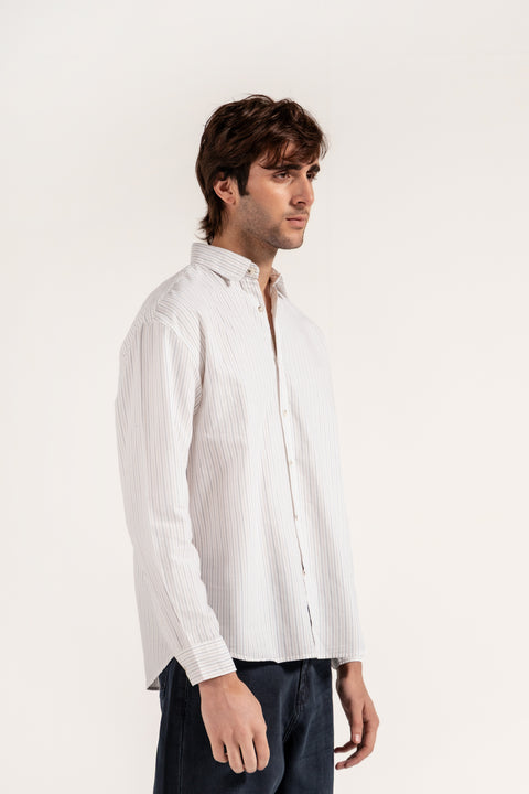 BUTTON OXFORD STRIPE SHIRT