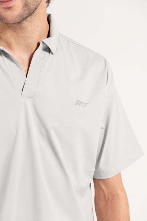 RELAXED FIT JOHNNY COLLAR TEXTURED POLO