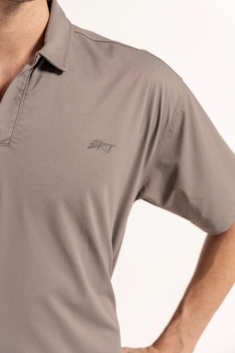 RELAXED FIT JOHNNY COLLAR TEXTURED POLO
