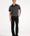 TEXTURED KNITTED STRIPED POLO
