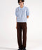 TEXTURED KNITTED STRIPED POLO