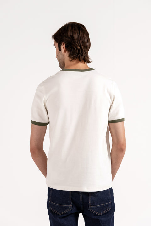 STRETCH TEXTURED RINGER TEE