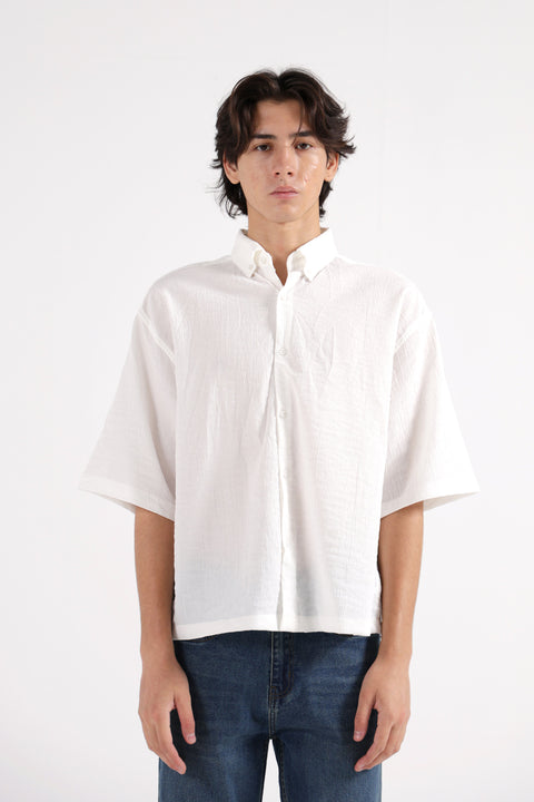 BOXY FIT TEXTURED SHIRT