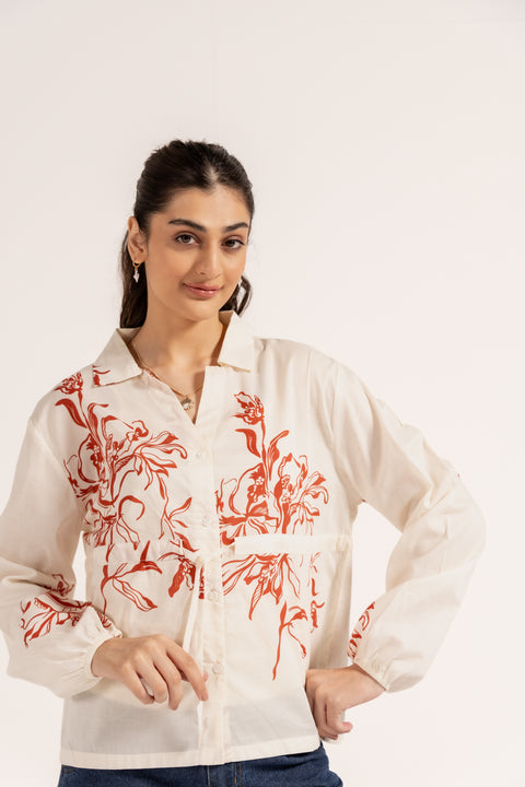 PRINTED PEPLUM TOP