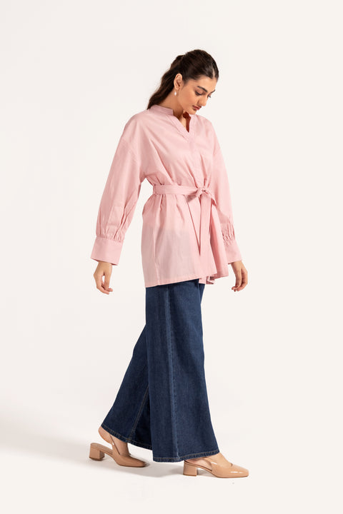 PLEATED PEPLUM TOP