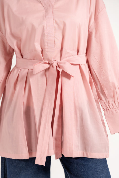 PLEATED PEPLUM TOP