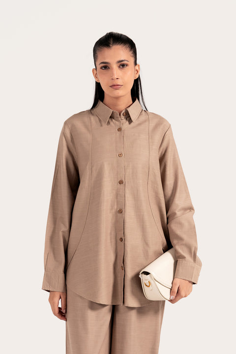 OVERLAP PANELLED BUTTON-DOWN SHIRT