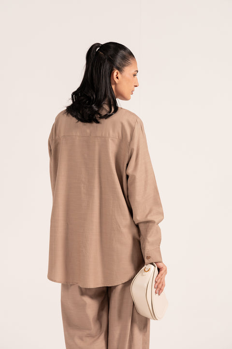 OVERLAP PANELLED BUTTON-DOWN SHIRT