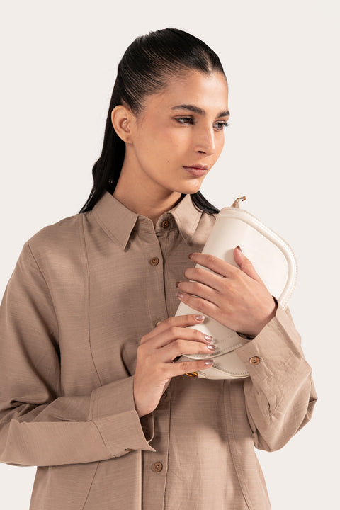 OVERLAP PANELLED BUTTON-DOWN SHIRT