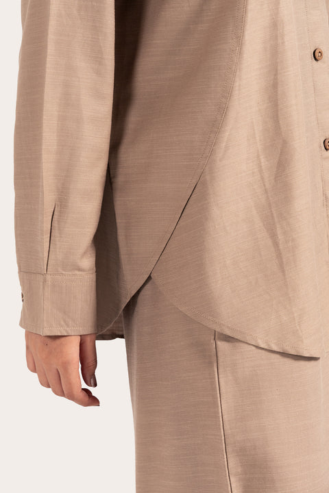 OVERLAP PANELLED BUTTON-DOWN SHIRT