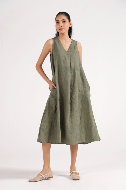 ALL-OVER EMBROIDERED DRESS