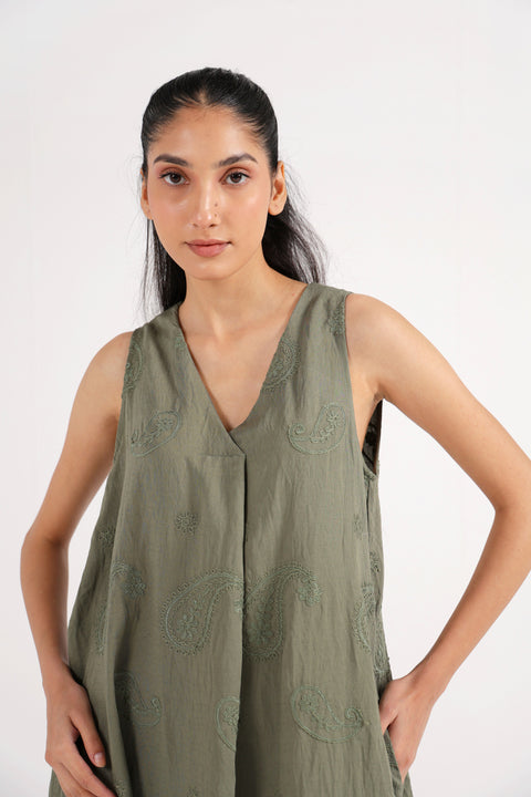 ALL-OVER EMBROIDERED DRESS