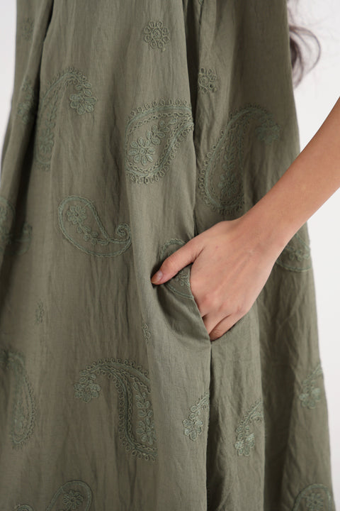 ALL-OVER EMBROIDERED DRESS