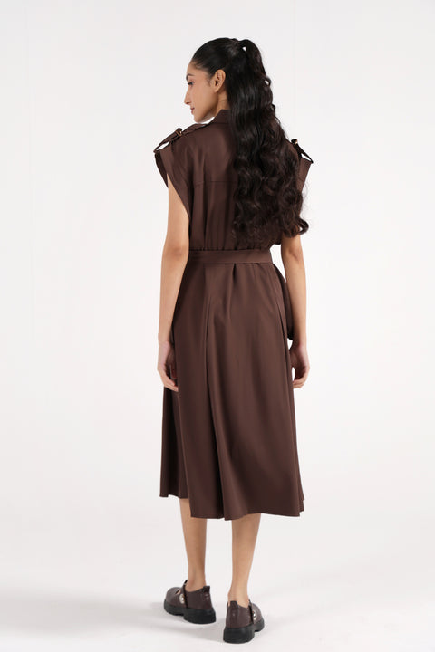 PLEATED SHIRT DRESS
