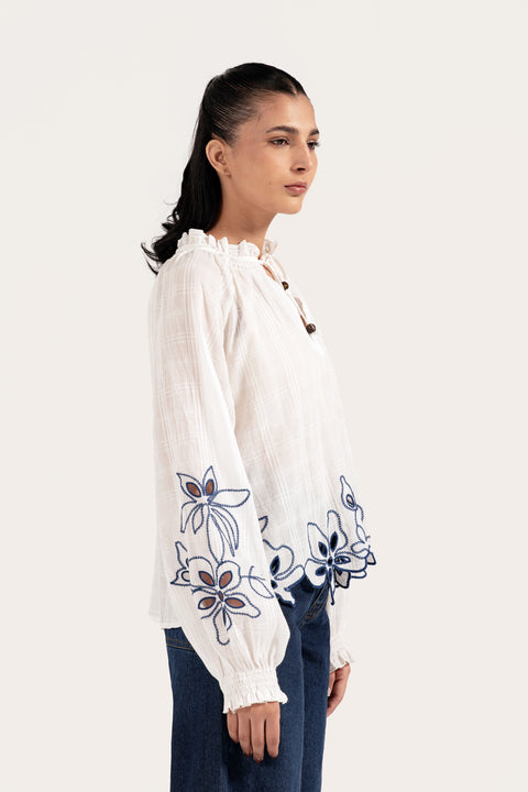 EMBROIDERED RAGLAN TOP