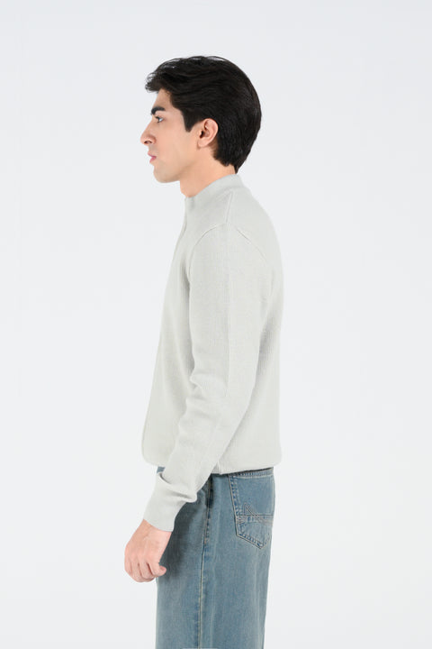 MOCK NECK ZIPPER SWEATER