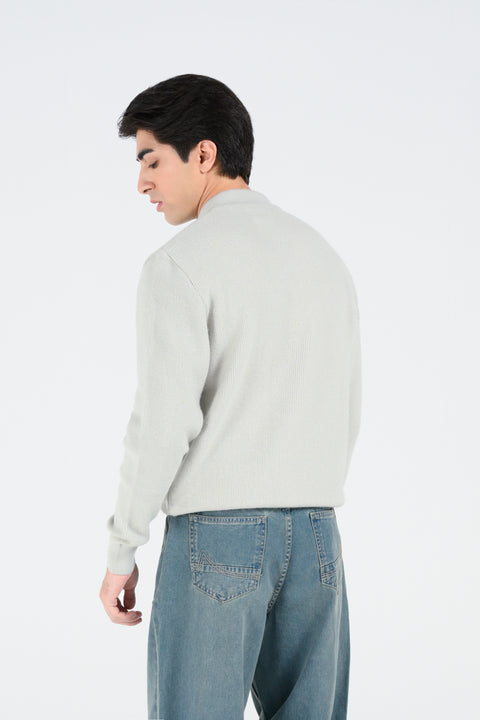 MOCK NECK ZIPPER SWEATER