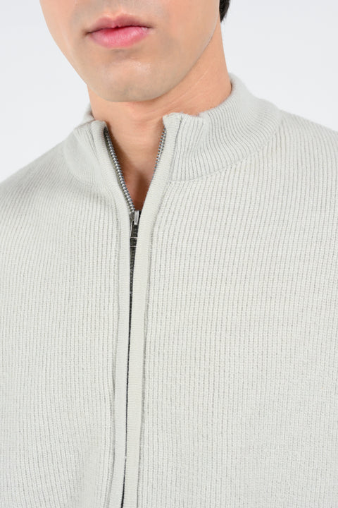 MOCK NECK ZIPPER SWEATER