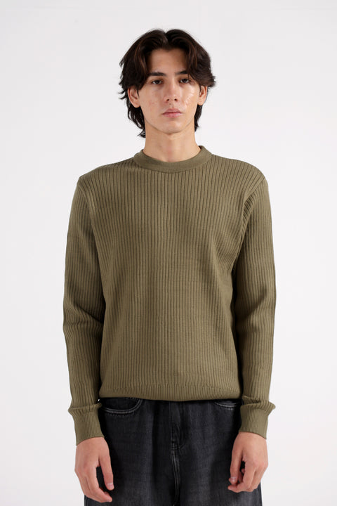 TEXTURED CREW NECK SWEATER