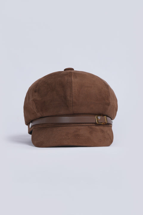SUEDE PAPER BOY CAP