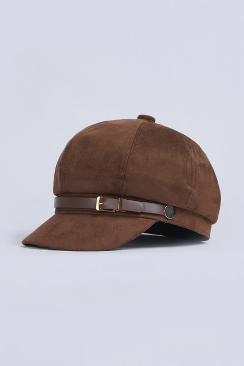 SUEDE PAPER BOY CAP