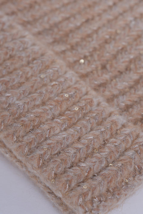 SEQUIN CHUNKY KNIT BEANIE