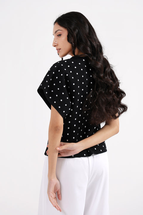 POLKA DOT KIMONO SWEATER