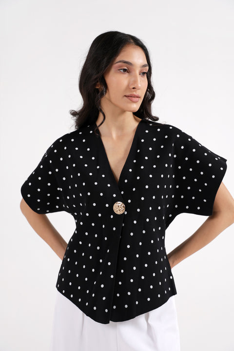 POLKA DOT KIMONO SWEATER