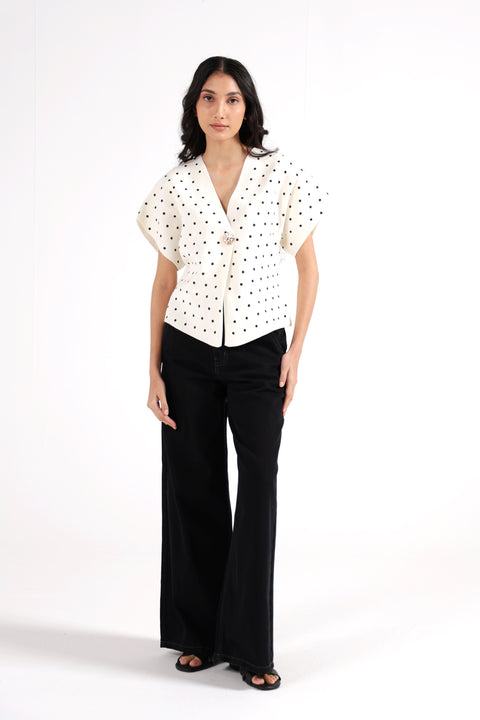 POLKA DOT KIMONO SWEATER