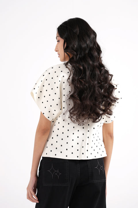 POLKA DOT KIMONO SWEATER