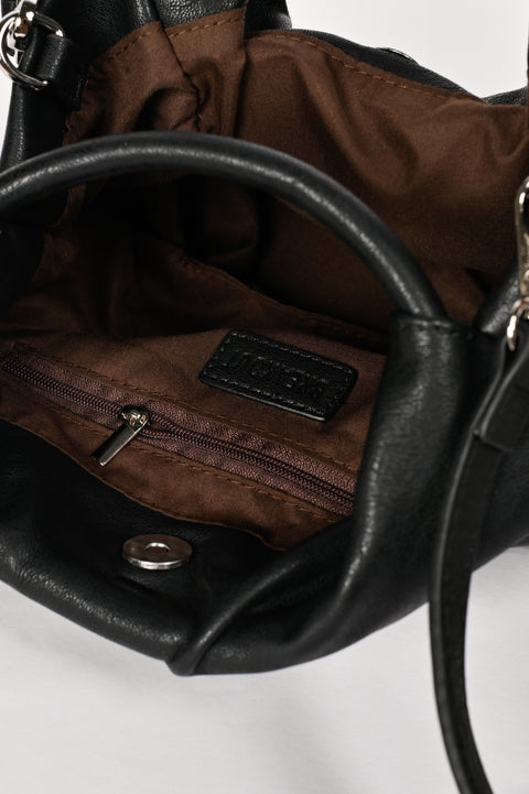 RUCHED TOP HANDLE BAG