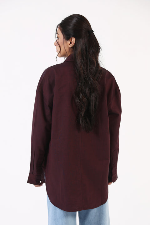 OVERSIZED BUTTON-DOWN TOP
