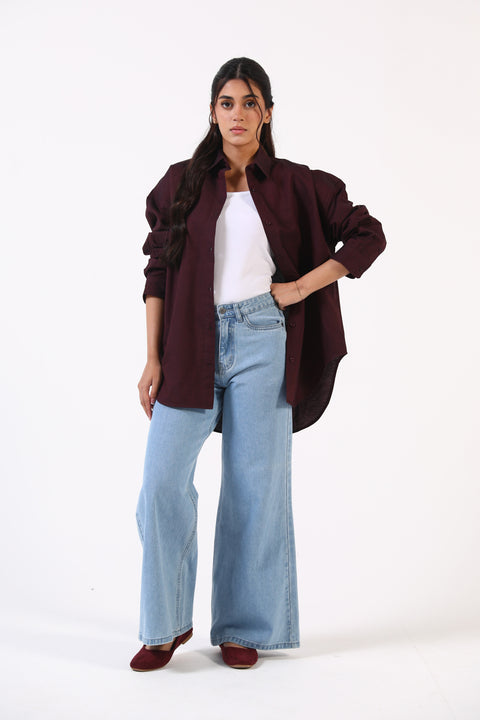 OVERSIZED BUTTON-DOWN TOP