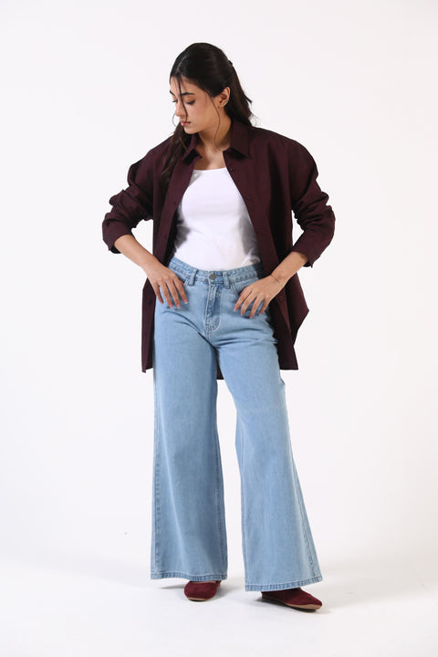 OVERSIZED BUTTON-DOWN TOP
