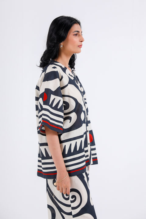 PRINTED BUTTON-DOWN SHIRT