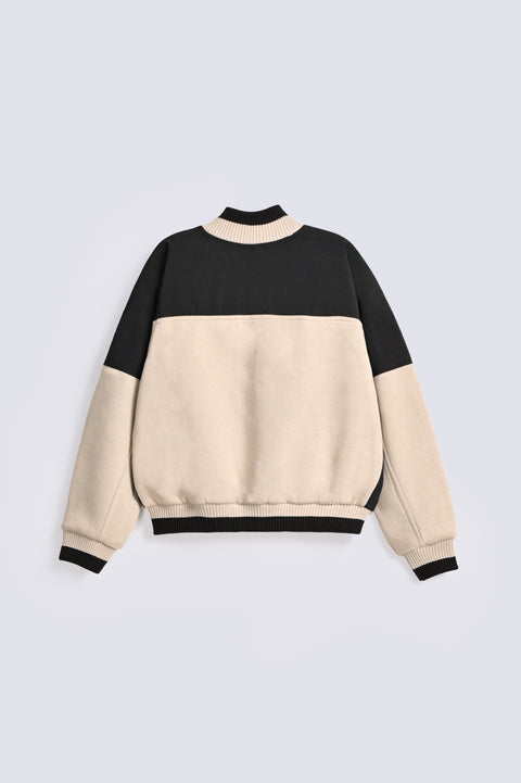 BOYS CONTRAST PANEL VARSITY JACKET