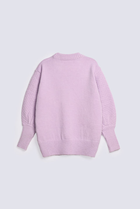 GIRLS CABLE KNIT SWEATER WITH PEARLS